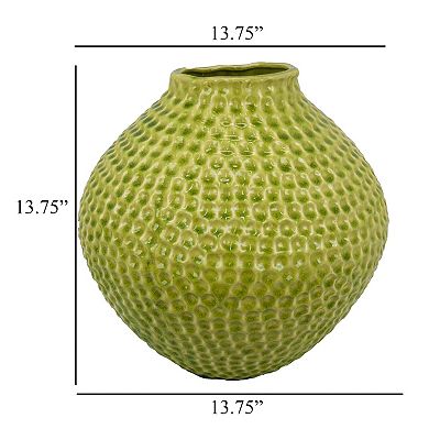 Evans Accent Vase, Embossed Textured Surface, Ceramic