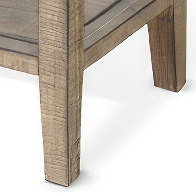 Rena Side End Table, 2 Drawers 1 Shelf, Mahogany