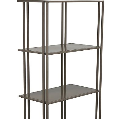 Bush Plant Display Stand, Modern 4 Tier Gray Metal Finish, 38 Inch
