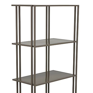 Bush Plant Display Stand, Modern 4 Tier Gray Metal Finish, 38 Inch