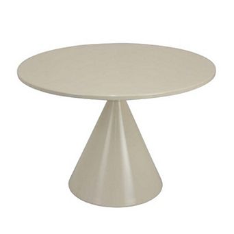 Eula Low Plant Stand Table, 24 Inch Round Tapered Metal Base, White