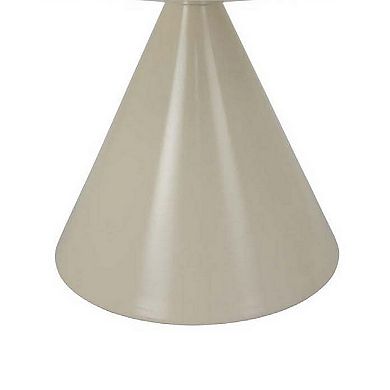 Eula Low Plant Stand Table, 24 Inch Round Tapered Metal Base, White