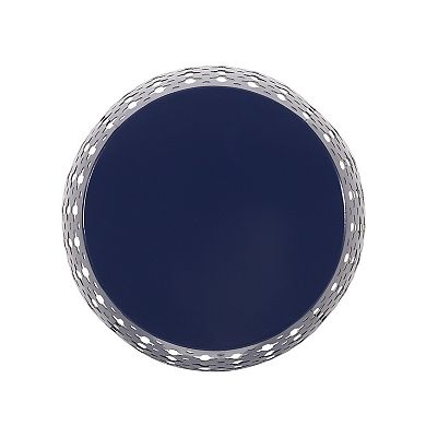 Miami Outdoor End Table, Cutout Design, Round, Iron