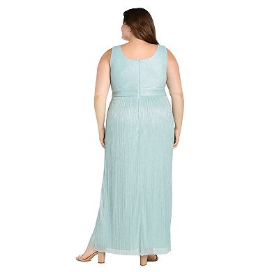 Plus Size R&M Richards 2-Pc. Mesh Jacket & Crinkle Pleated Sleeveless Dress