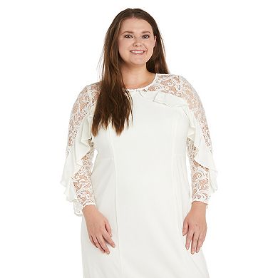 Plus Size R&M Richards Illusion Bodice Short Dress