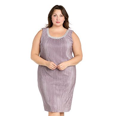 Plus Size R&M Richards 2-pc. Pleated Shimmer Jacket Dress Set