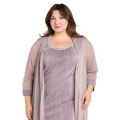 Plus Size R&M Richards 2-pc. Pleated Shimmer Jacket Dress Set