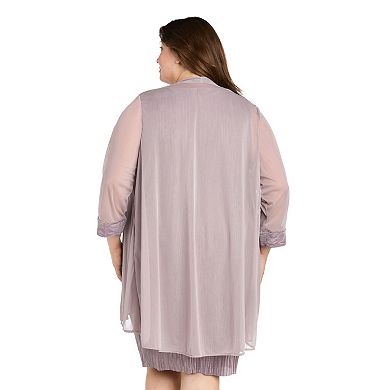 Plus Size R&M Richards 2-pc. Pleated Shimmer Jacket Dress Set