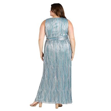 Plus Size R&M Richards 2-pc. Jersey Jacket & Crinkle V-Neck Long Dress Set