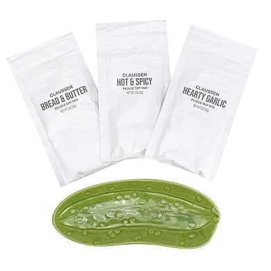 Claussen Pickle Dip Set of 3 Mixes & Serving Dish