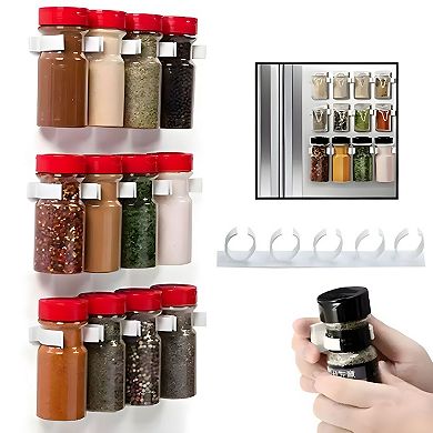 Wall Jar Spice Clip Rack Organizer 20 Slot 4 Pcs