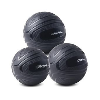 Bintiva Textured Slam Ball Kit - Black 15, 20, 25 LBs