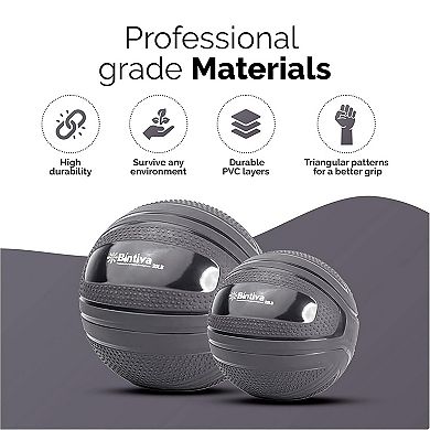 Bintiva Textured Slam Ball Kit - Black 15, 20, 25 LBs