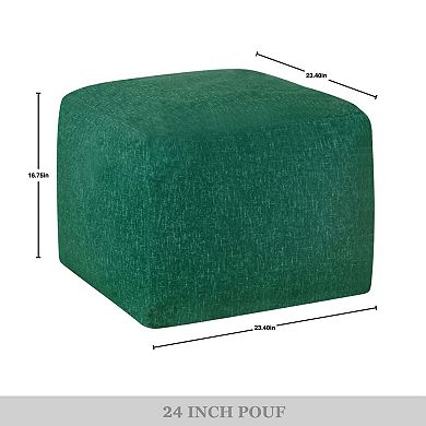 Contemporary Velvet Pouf