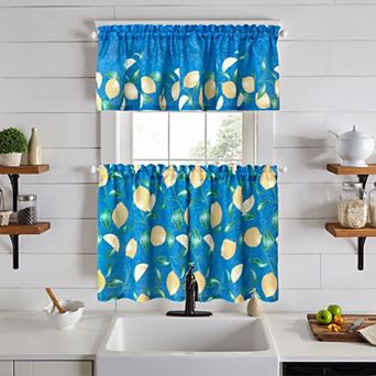Elrene Home Fashions Mediterranean Zest 3 pc Kitchen Curtain Tier Set & Valance