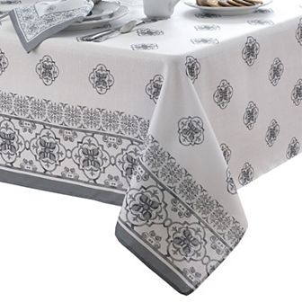 Elrene Home Fashions Amani Tile Double Border Square/Rectangle Tablecloth
