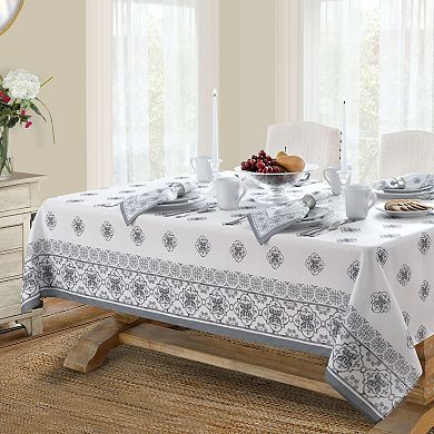 Elrene Home Fashions Amani Tile Double Border Square/Rectangle Tablecloth