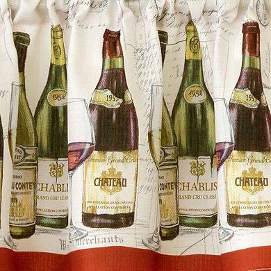 Elrene Home Fashions Wine Tasting 3-Piece Kitchen Curtain Tier Set & Valance