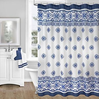 Elrene Home Fashions Amani Tile Shower Curtain