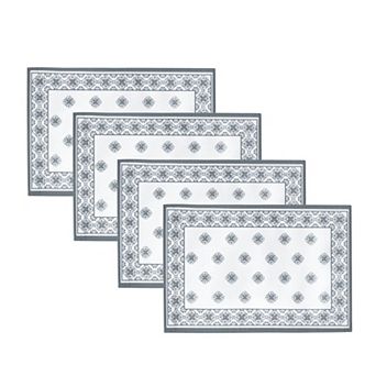Elrene Home Fashions Amani Tile Placemats, 13"x9", Set of 4