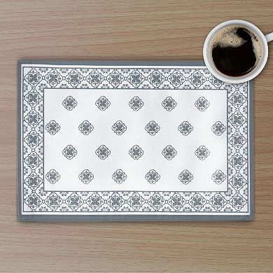 Elrene Home Fashions Amani Tile Placemats, 13"x9", Set of 4