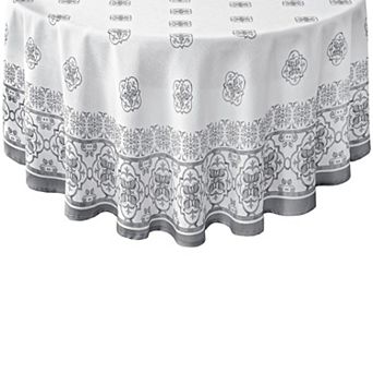 Elrene Home Fashions Amani Tile Double Border Round/Oval Tablecloth