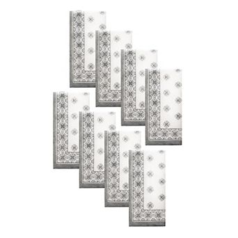 Elrene Home Fashions Amani Tile Napkins, 17"x17", Set of 8