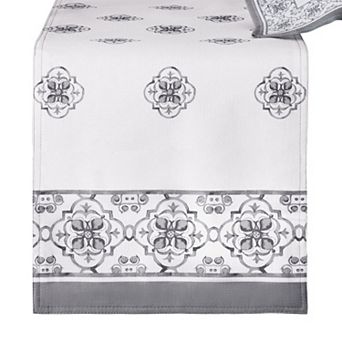 Elrene Home Fashions Amani Tile Table Runner, 13"x70"