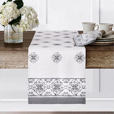 Elrene Home Fashions Amani Tile Table Runner, 13"x70"