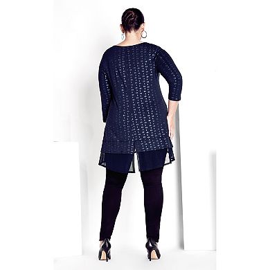 Avenue Women's Plus Size Foil Print Tunic