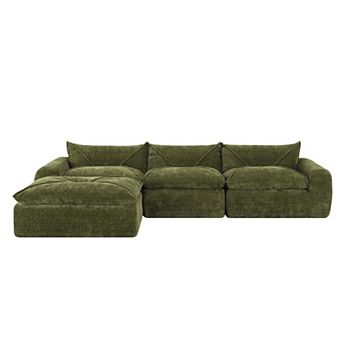Merax 116'' Oversized Modular Sofa，4 Seat Spacious Foam-Filled Sofa Bed for Living Room