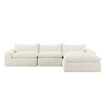 Merax 116'' Oversized Modular Sofa，4 Seat Spacious Foam-Filled Sofa Bed for Living Room