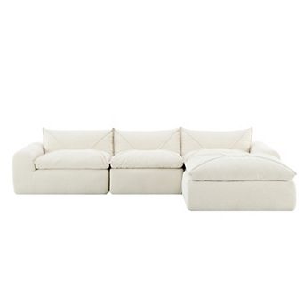 Merax 116'' Oversized Modular Sofa，4 Seat Spacious Foam-Filled Sofa Bed for Living Room