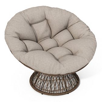Merax 41.5" Ergonomic Wicker Chair with Cloud Thick Density Fabric Cushion