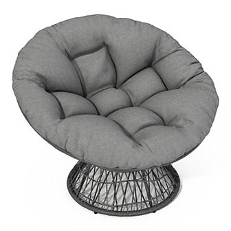 Merax 41.5" Ergonomic Wicker Chair with Cloud Thick Density Fabric Cushion