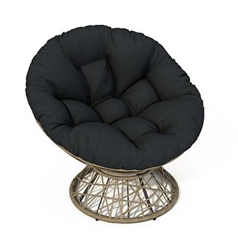 Merax 40" Ergonomic Wicker Chair with Cloud Thick Density Fabric Cushion