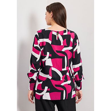 Avenue Women's Plus Size Geo Printed Tunic