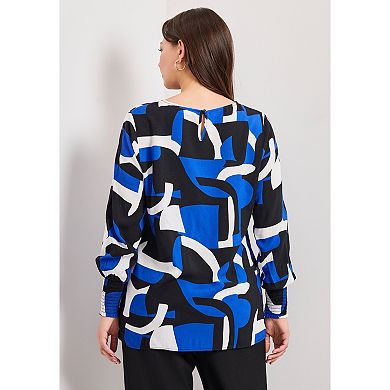 Avenue Women's Plus Size Geo Printed Tunic