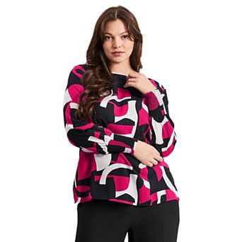 Avenue Women's Plus Size Geo Printed Tunic