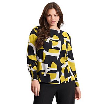 Avenue Women's Plus Size Geo Printed Tunic