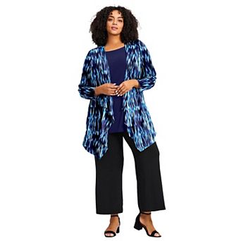 Avenue Women's Plus Size Cardigan With Tank Duet