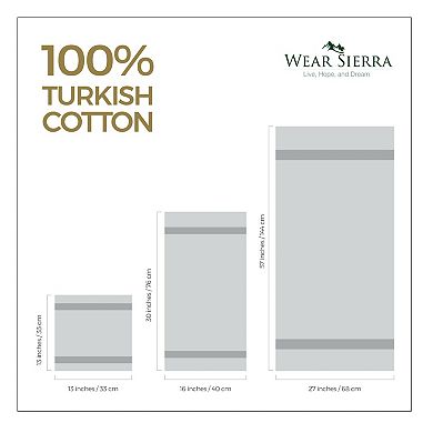 Wear Sierra Hamptons Luxury 4-Piece Turkish Bath Towel Set Quick Dry, 100% Turkish Cotton