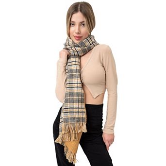Classic Plaid Winter Scarf Reversable Thick Shawl, Scarf For Men & Women, Warm Scarf