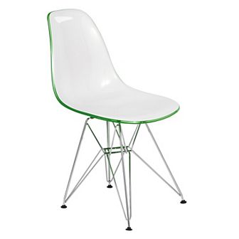 LeisureMod Cresco Modern Acrylic Dining Chair Eiffel Chrome Base Accent Chair