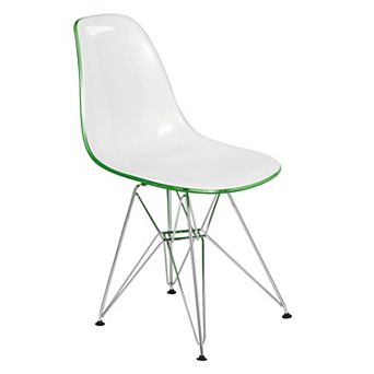 LeisureMod Cresco Modern Acrylic Dining Chair Eiffel Chrome Base Accent Chair