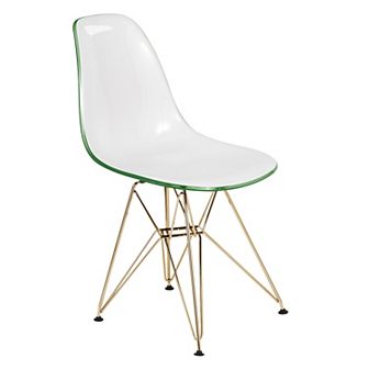 LeisureMod Cresco Modern Acrylic Dining Chair Eiffel Gold Base Accent Chair