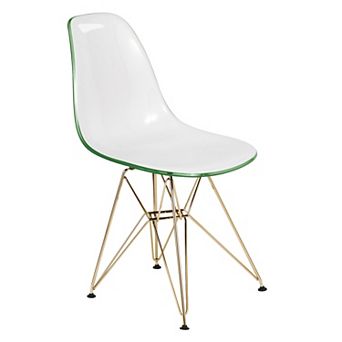 LeisureMod Cresco Modern Acrylic Dining Chair Eiffel Gold Base Accent Chair