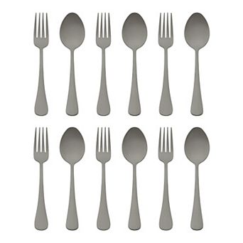 12 pc Silverware Set, Stainless Steel Flatware with Spoons and Forks Sets, Kitchen Cutlery Set