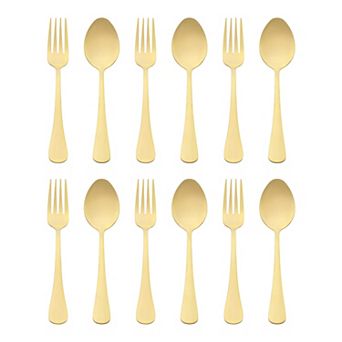 12 pc Silverware Set, Stainless Steel Flatware with Spoons and Forks Sets, Kitchen Cutlery Set