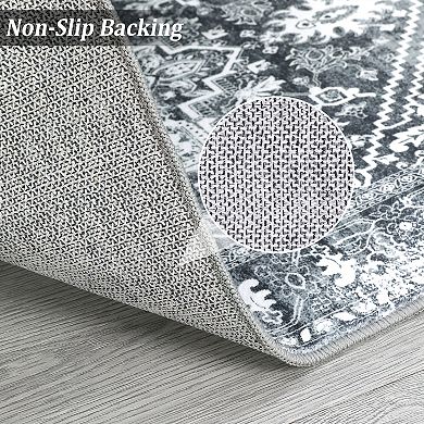 Garvee Machine Washable Non Slip Rug Stain Resistant Mat for Living Room